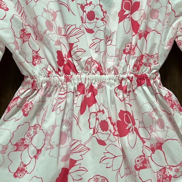 NWT Chic Bebe Pink and White Floral Tunic Peplum Top Puff Sleeves S - Picture 13 of 15